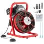 Kanalizacijos valymo mašina 370W, 75ft x 1/2 colio, su grąžtu ir 4 pjovimo įrankiais