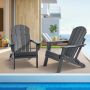Пластиковый садовый стул Adirondack с подлокотниками, серый, комплект из 2 штук.