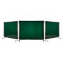 Suvirinimo ekranas su rėmu, 3 panelių, tamsiai žalias, 1,74x2,34 m, vinilo, ratukai
