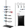 Plieninis laboratorinis stovas su atramomis, 60 cm, ketaus pagrindas