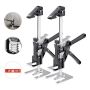 Metalinis rankinis domkratas su magnetiniu gulsčiuku, 180 mm, 2 vnt., juodas