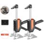 Domkratas rankinis metalinis 2 vnt., 200 kg, 195 mm, juodas, su magnetiniu gulsčiuku
