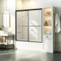 Pusiau berėmės juodos stumdomos dušo durys 56–60" x 60"