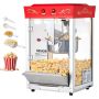 Komercinis spragintų kukurūzų aparatas, 800 W, 0,2 kg, raudonas, nerūdijančio plieno