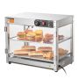 2 pakopų komercinis maisto šildytuvas, 800 W, su apšvietimu, 58 L