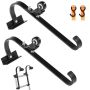 Kopėčių stogo kablys su ratuku, plieninis stabilizatorius, 2 vnt. pakuotėje