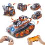 Конструктор RC STEM для детей, 5-в-1, 554 детали: машинка, робот, танк, кубик Рубика, снегоуборщик.