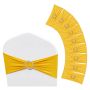 Эластичные ремни для стульев из спандекса с круглой пряжкой, золотисто-желтого цвета, 100 шт.