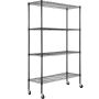 Sandėliavimo lentynų blokas su ratukais, metalinis, 4 pakopos, 700 svarų talpa, juodas, 47x18x74 colių