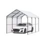 Metalinis automobilių stogelis, 10x15', cinkuoto plieno rėmas, lauko garažo pavėsinė