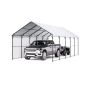 Metalinis automobilių stogelis 13'x26' su cinkuoto plieno rėmu ir nuimamomis sienelėmis