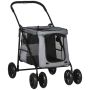 Коляска для собак PawHut 102x62x105см, серо-чёрного цвета