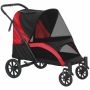 Коляска для собак PawHut 124x67x100см, черно-красная