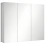 Шкаф для ванной с зеркалом Kleankin 70x12x55см, белого цвета