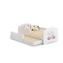 Детская двуспальная кровать Luk с матрасом и защитным бортиком 164x85x63 / 145x80x15 см, для котят
