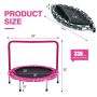 Mini trampoline 92x80.5cm., black/pink