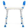 Shower chair 59x43x67cm., white/blue