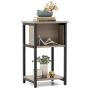 Bedside table 34x30x58.5cm., light brown/black