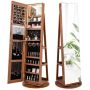 Standing mirror-jewelry cabinet 54.5x161cm., brown/black