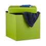 Folding seat with hinged lid 38x38x38cm., green color