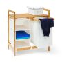 Shelf with laundry basket 77x69.5x36cm., light brown/white