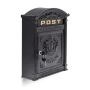 Antique mailbox 44.5x31x95cm., black/gold color