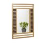 Hanging mirror 70x50x2cm., light brown/dark blue