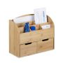Writing instrument organizer with 2 compartments 28x33x13.5 cm., light brown