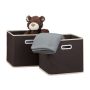 Set of 2 folding boxes 30x30x30cm., dark brown/cream color
