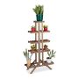 Flower stand with 5 shelves 142.5x83x28.5cm., dark brown