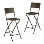 Set of 2 folding bar stools 115x44x63cm., dark brown