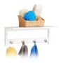 Bathroom wall shelf 17.5x50x16cm., white/silver color