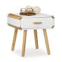 Bedside table with 1 drawer 41x40x40cm., light brown/white