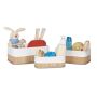 Set of 3 baskets, light brown/white