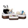 Set of 3 baskets, brown/white