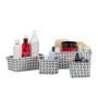 Set of 4 baskets, grey/white