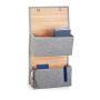 Hanging organizer with 2 compartments 94x33x12cm., gray/light brown