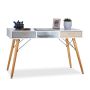 Desk with drawers 74x125x60cm., gray/light brown/white