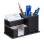 Faux leather writing instrument organizer 10x18x12 cm., black