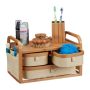 Bathroom shelf with 3 baskets 19x34x23cm., beige/light brown