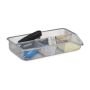 Writing instrument organizer 4.8x27.5x16 cm., silver color