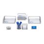 Set of 7 writing implement organizers, silver