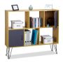 Living room shelf 103x120x30cm., light brown/black/dark gray