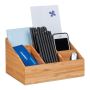 Writing instrument organizer with 6 compartments 12.5x22x16 cm., light brown