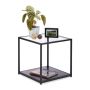 Transparent side table with shelf 50x50x50cm., black color