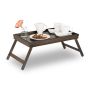 Foldable bed tray 22.5x64x31cm., dark brown