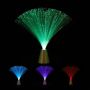 Fiber optic lamp with color change 33x33x7.5cm., silver/white