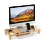 Monitor stand with 8 compartments 9x60x30cm., light brown