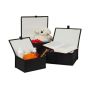 Set of 3 boxes with lid, black