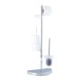 Toilet paper holder with toilet brush 86.5x33x17.5cm., silver color